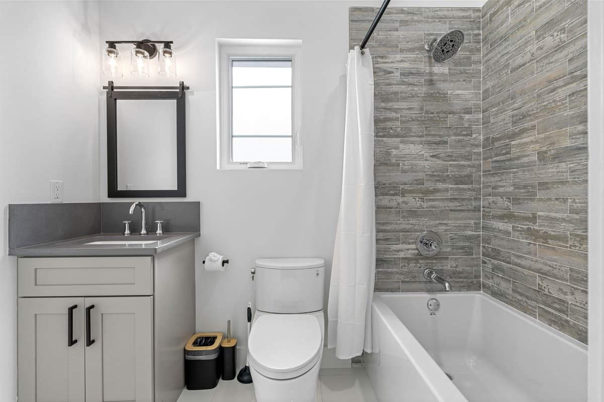 With minimalist decor and high-end fixtures.