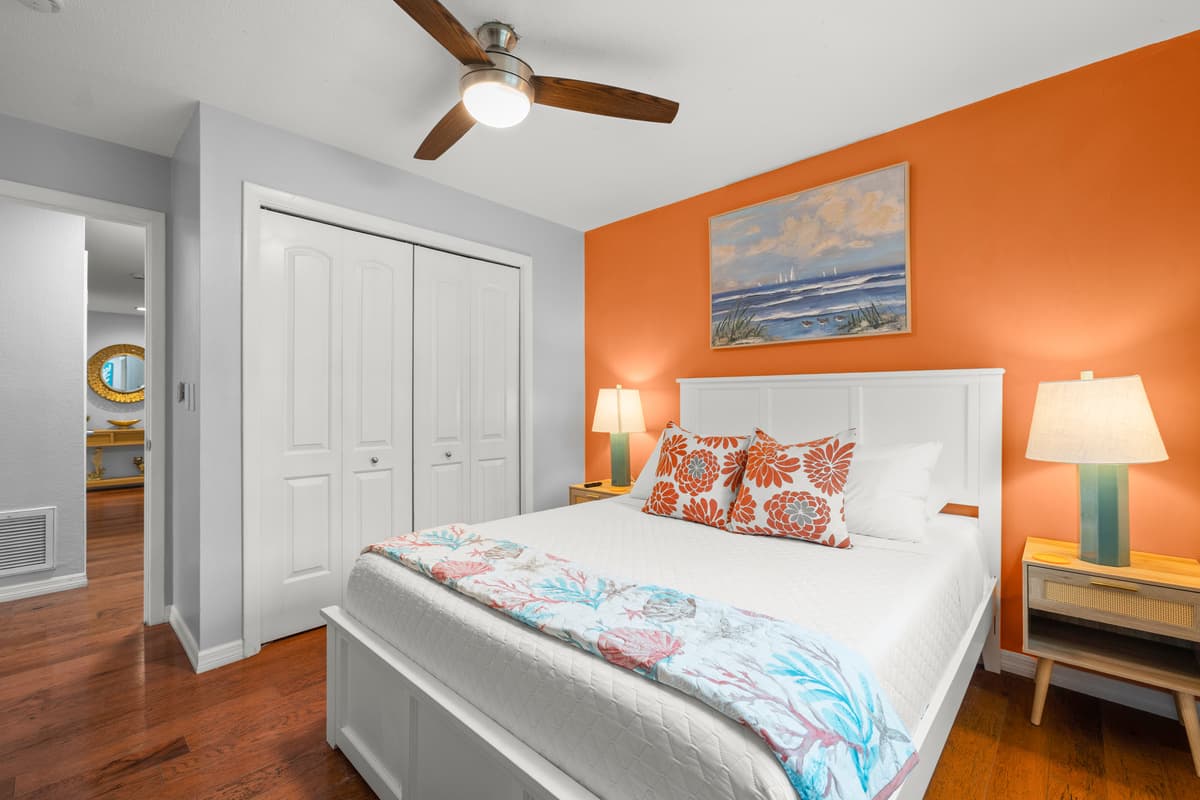 Bedroom details at Flamingo Palms.