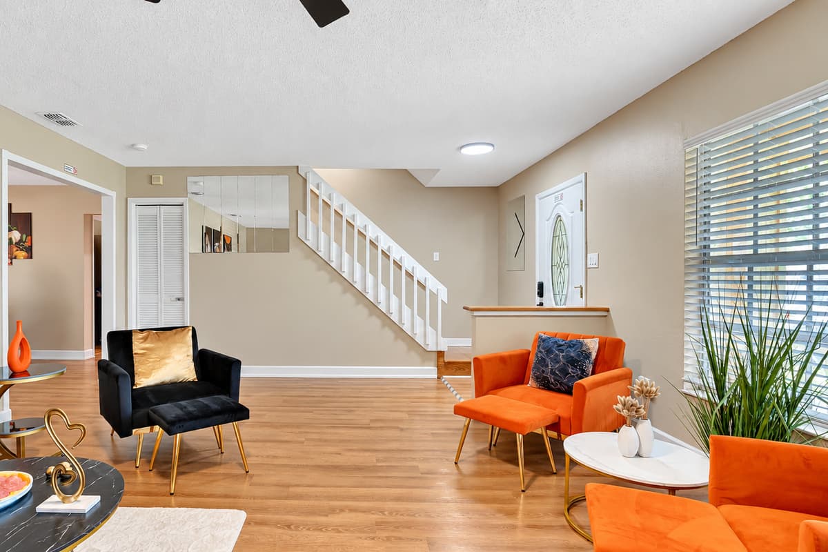 Our vibrant and welcoming living area, where the fusion of style and comfort awaits you!