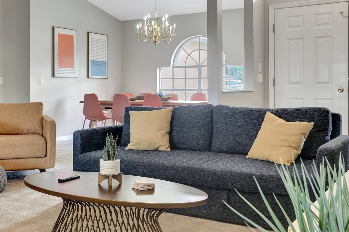 The seating area is thoughtfully arranged to foster conversation and connection.