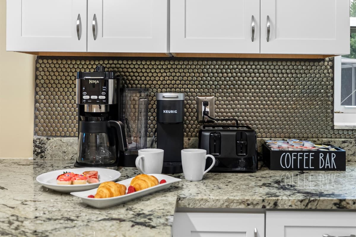 Designed for comfort and convenience, this kitchen makes every stay feel like home.