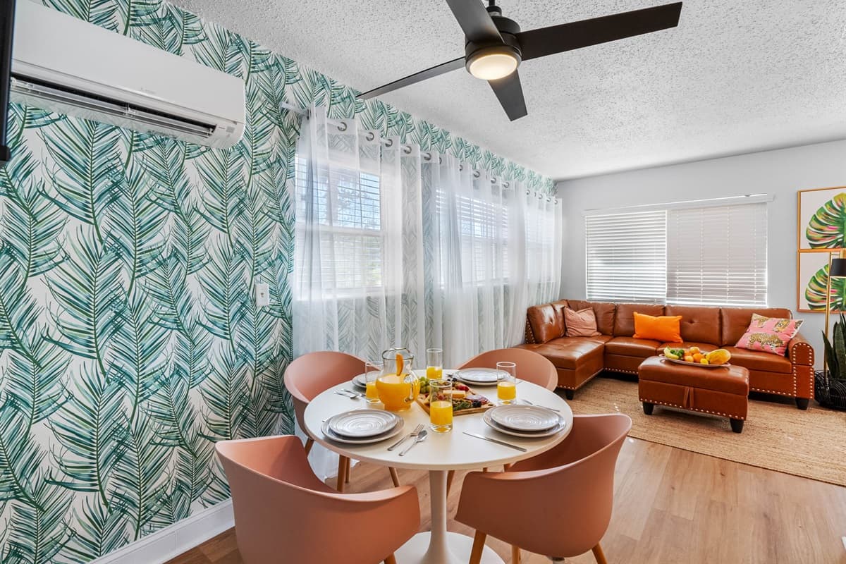 Your culinary adventures are elevated in this chic dining area.