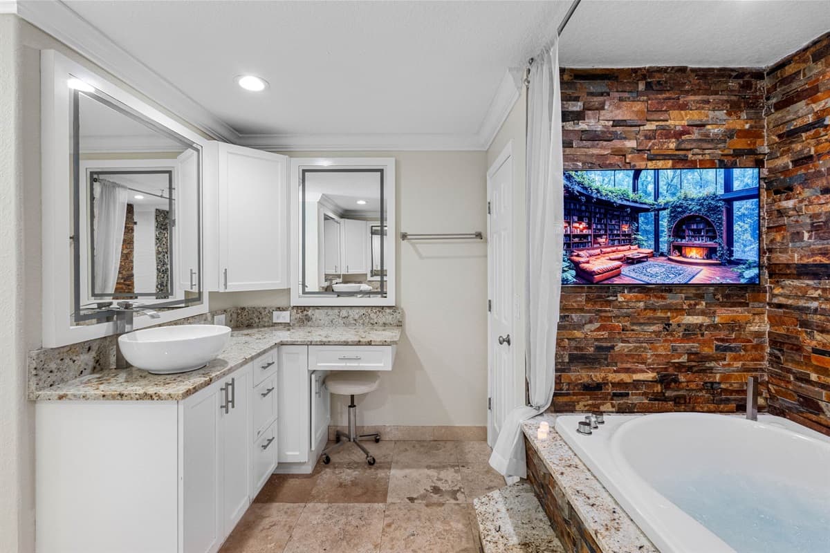 Elegant finishes and thoughtful design elements make this bathroom a true retreat within the home.