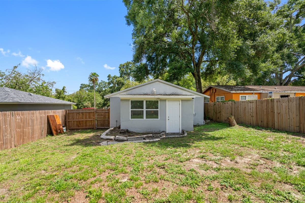 Fully fenced backyard