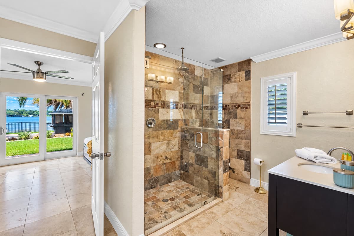 Conveniently located near the common living areas and guest bedrooms