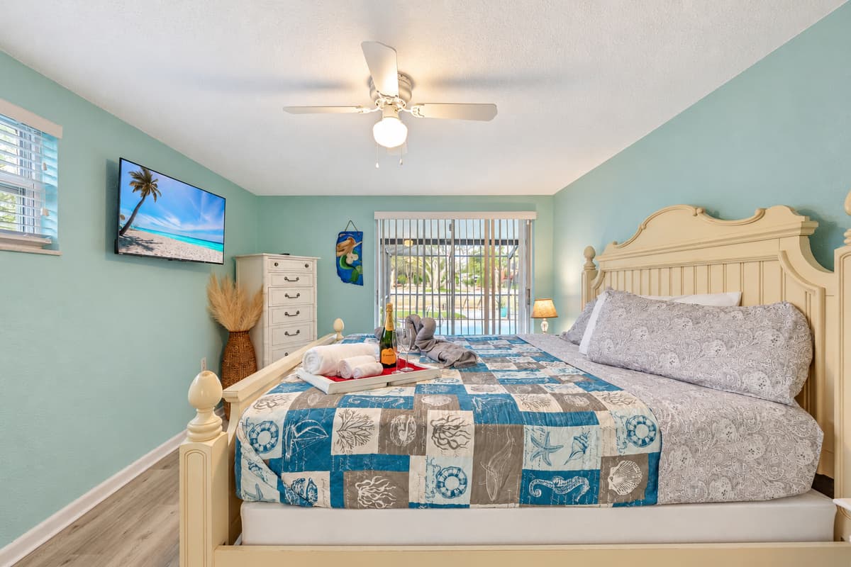 Whether you're unwinding after a day of exploration or settling in for a cozy night, the luxurious king-sized bed becomes your sanctuary in this home away from home.