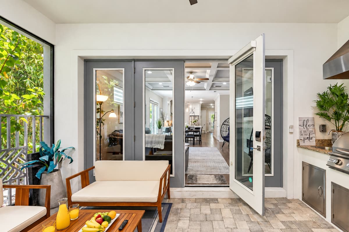 The  charming, weathered appearance adds to the outdoor ambiance, inviting you to gather around and enjoy each other's company.
