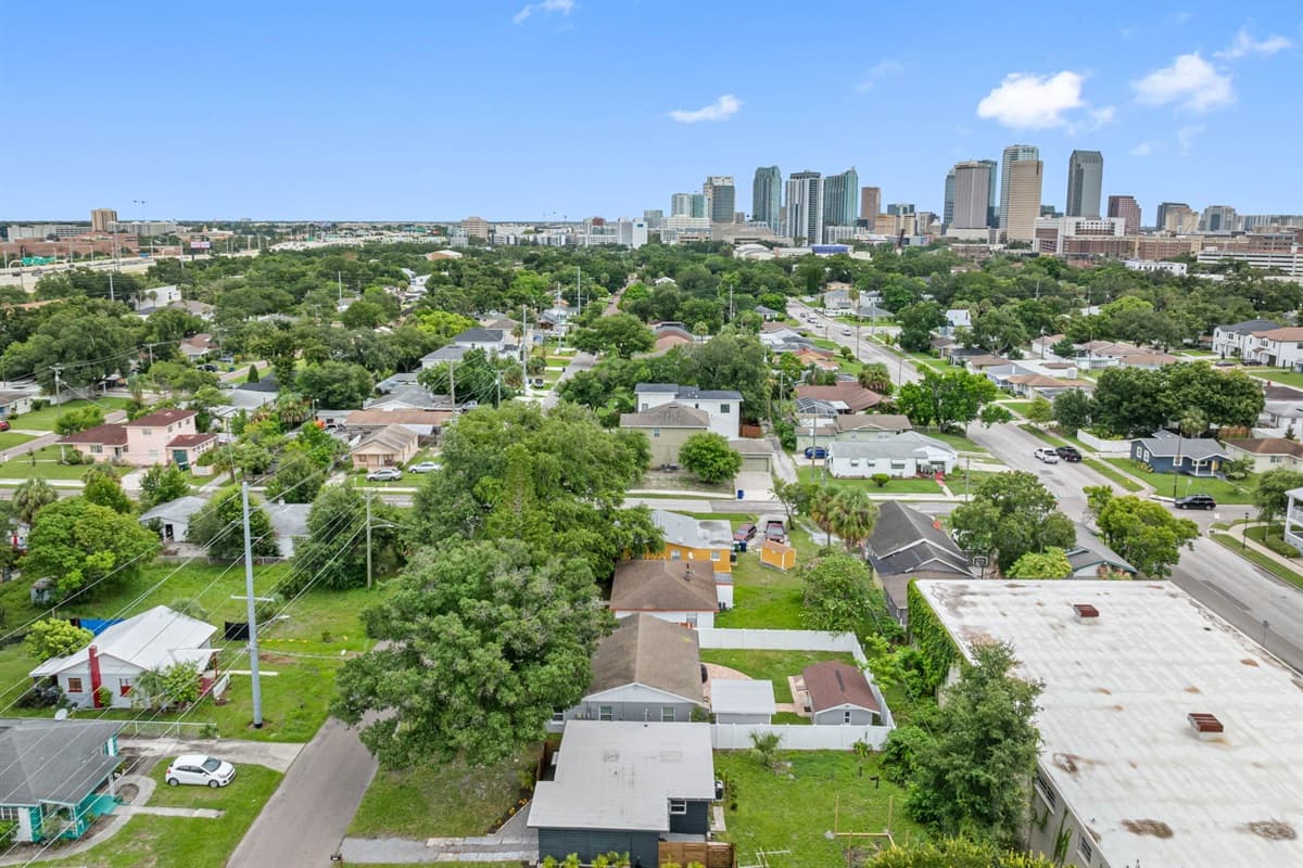 Aerial view of the neighborhood.