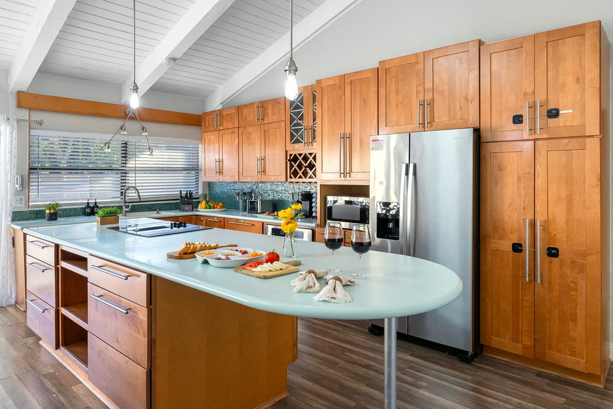 Fully equipped with stainless steel appliances, spacious countertops, and everything you need to prepare home-cooked meals in style.