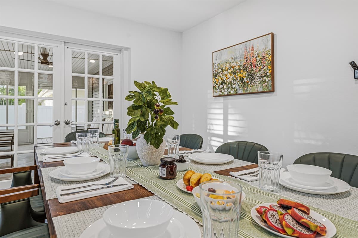 Spacious dining room with direct access to outdoor areas—perfect for indoor-outdoor living 