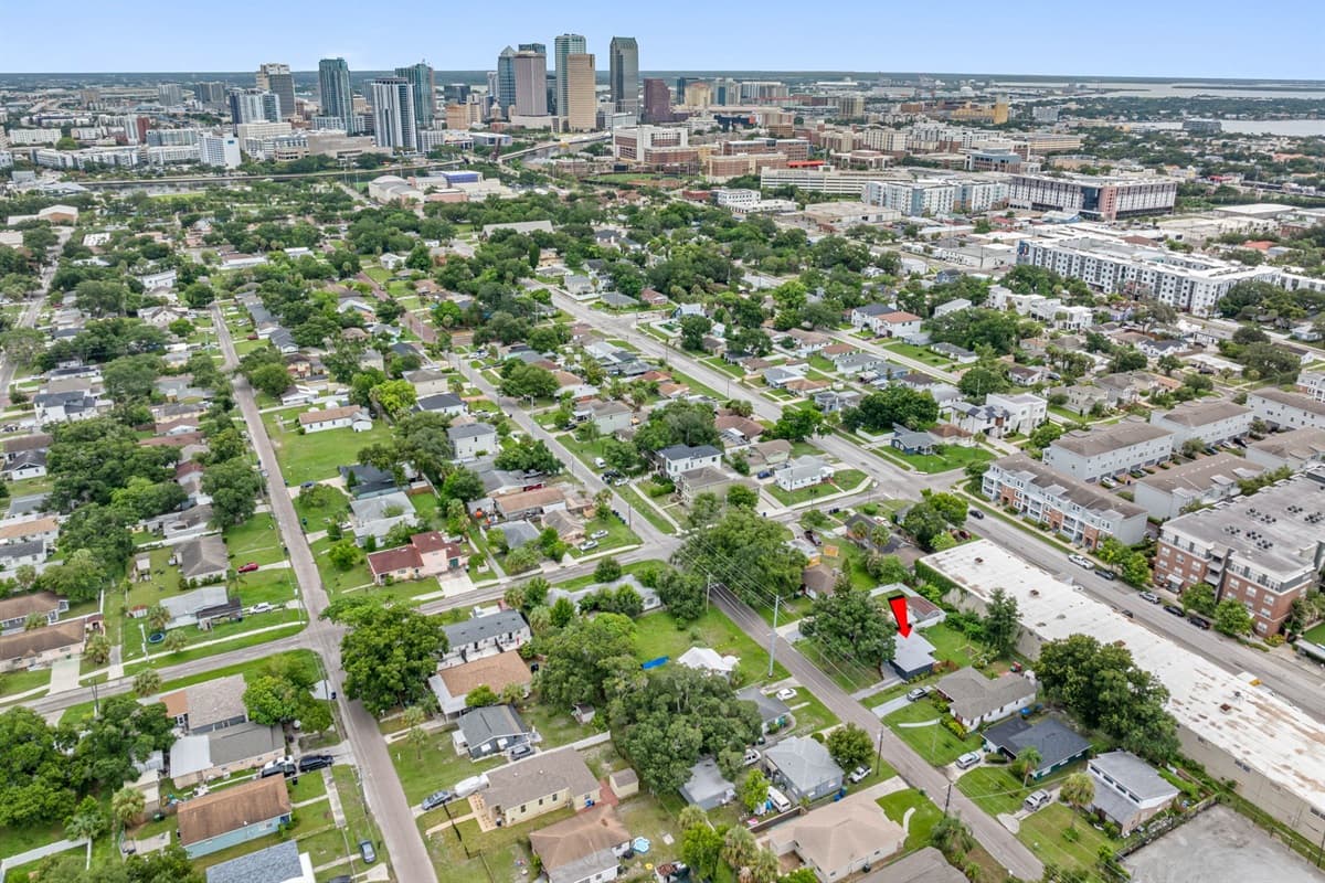 Aerial view of the neighborhood.
