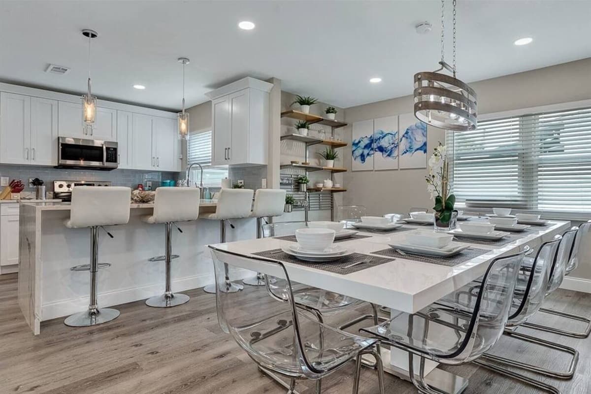 The open concept of our beautiful dining area and modern fully equipped kitchen. Cherish wonderful memories with family and friends while on vacation. If you like this minimalist setup, don't hesitate to send us a message now!