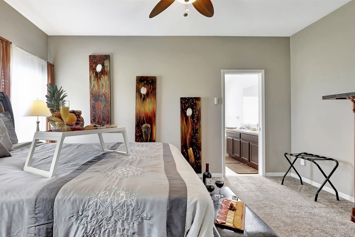 Tasteful decor and soft hues create a serene atmosphere that invites you to relax and rejuvenate.