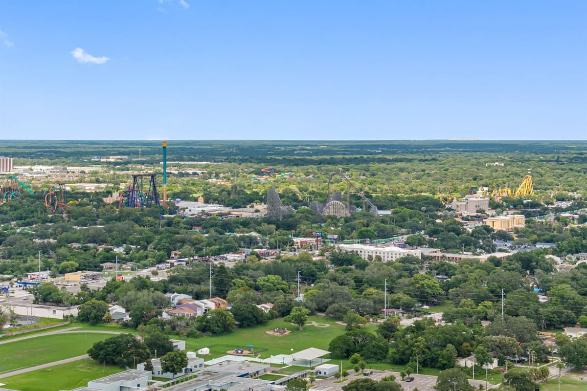 Aerial view of the neighborhood
