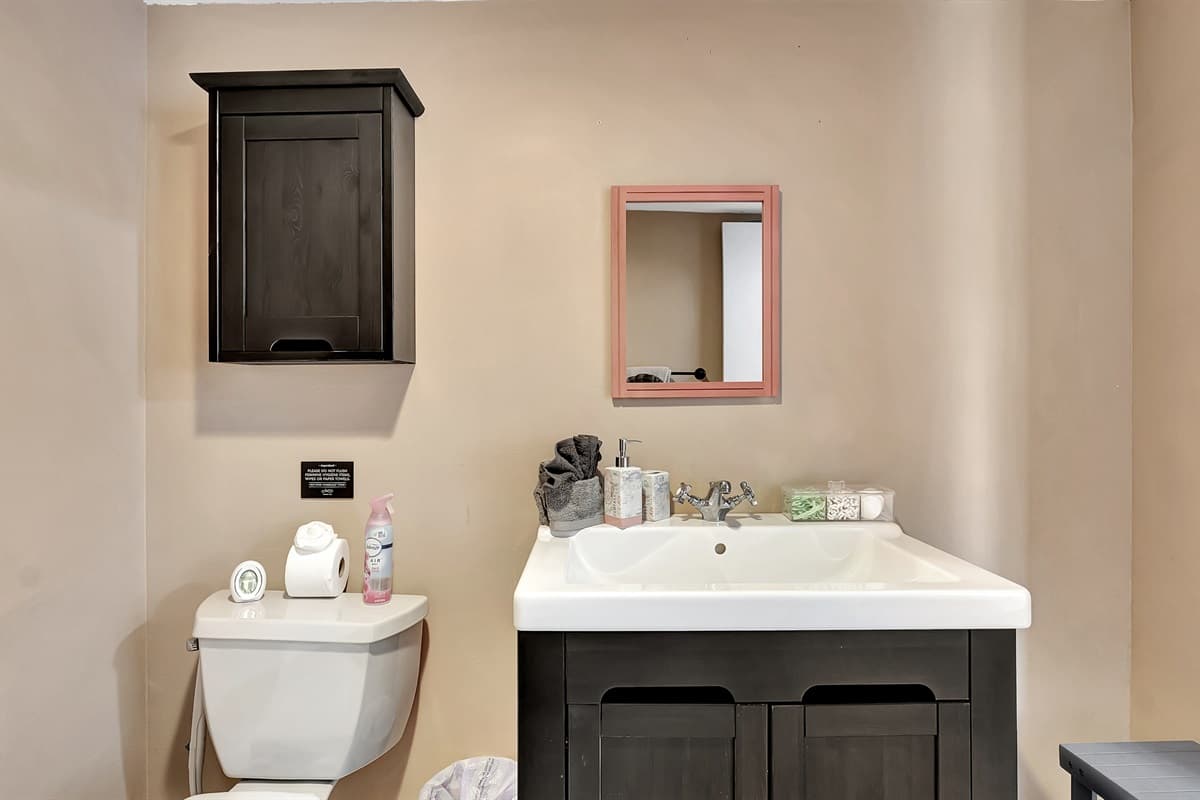 Indulge in luxury and unwind in our stylish full bathroom oasis!