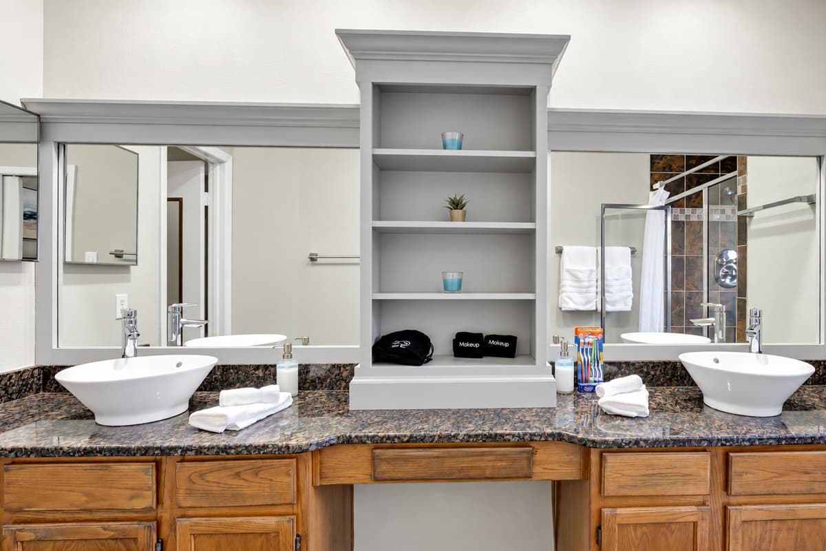 Elevate your daily routine our bathroom, a space that seamlessly blends convenience with sophistication.
