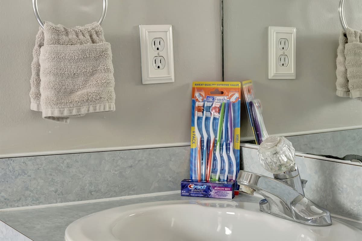 For your convenience, we have thoughtfully provided essential toiletries, including toothbrushes, toothpaste, and other necessities, ensuring that you have everything you need for your personal care routine.