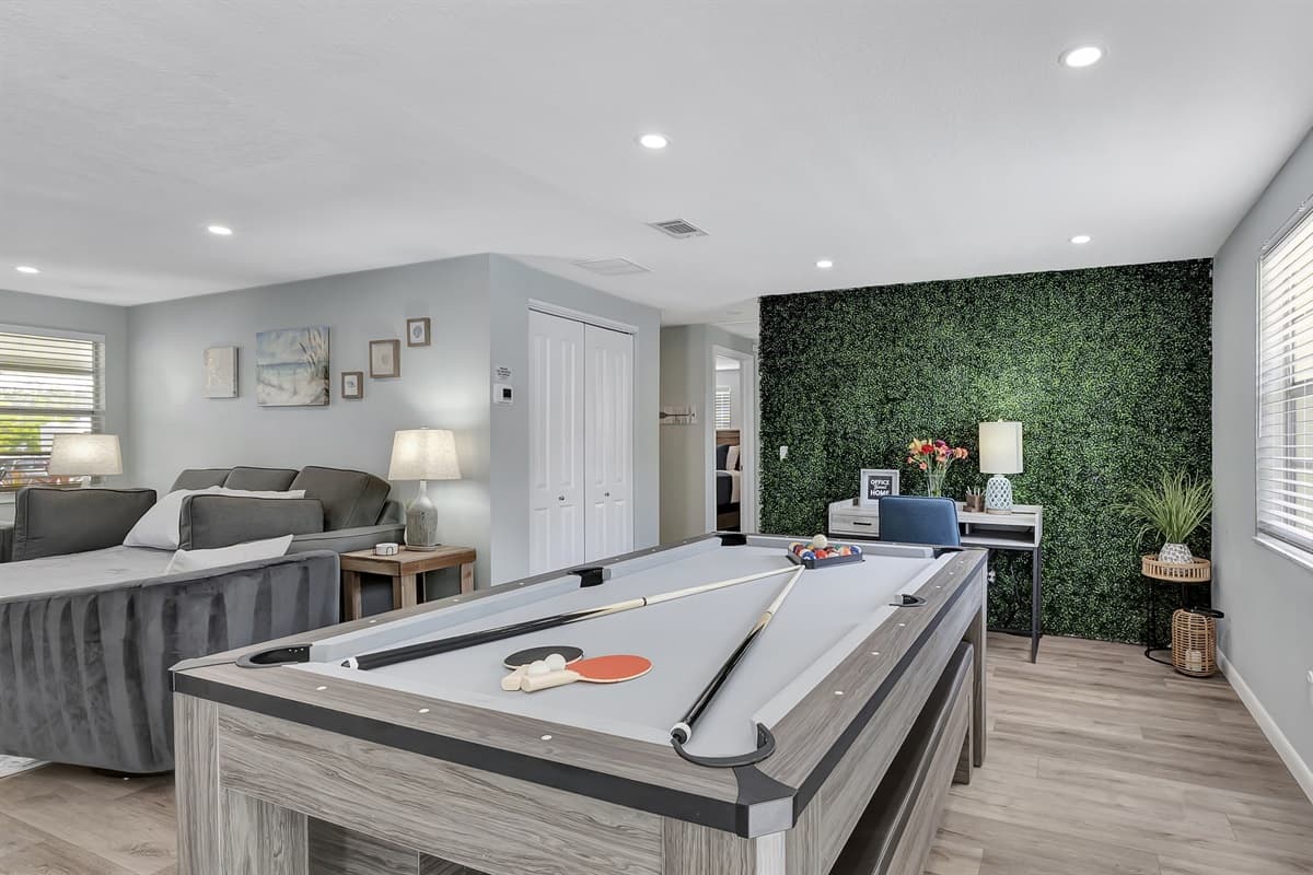 This space is where culinary feasts meet friendly competition, creating unforgettable moments of dining and play.