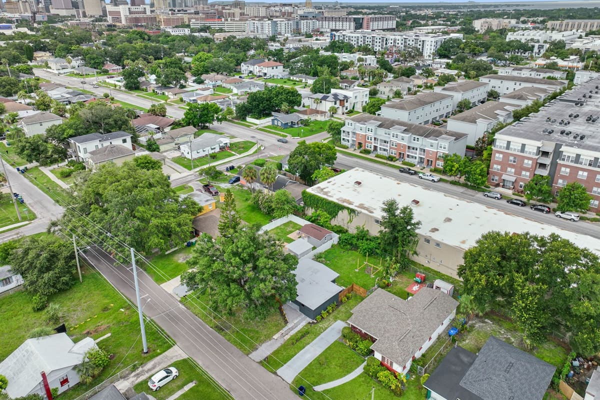 Aerial view of the neighborhood.