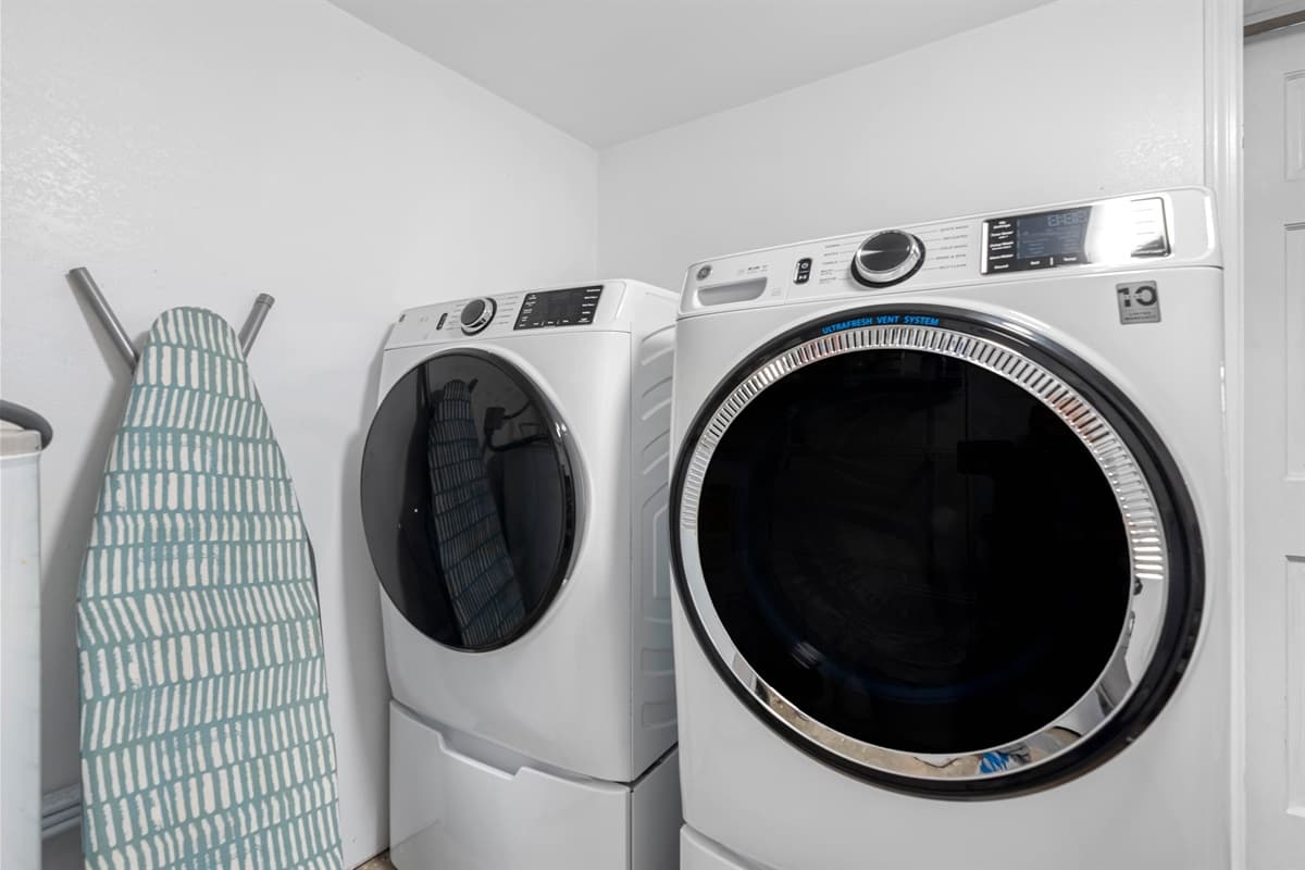 We wanted to make sure your stay would be as comfortable as possible so we provided full sized washer and dryer. Never worry about bringing home used and soiled clothes.