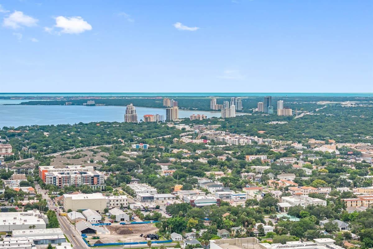 Aerial view of the neighborhood.