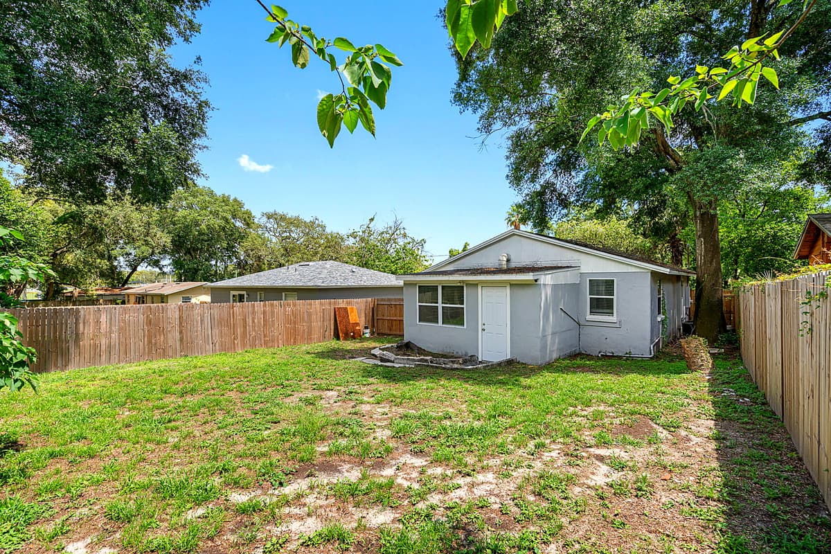 Fully fenced backyard