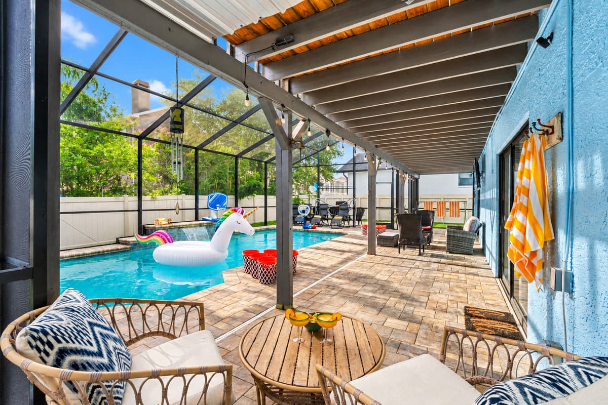 Start your day with a dip and end it with drinks on the patio. With plenty of seating and an inviting layout, this space is perfect from sunrise to sunset.