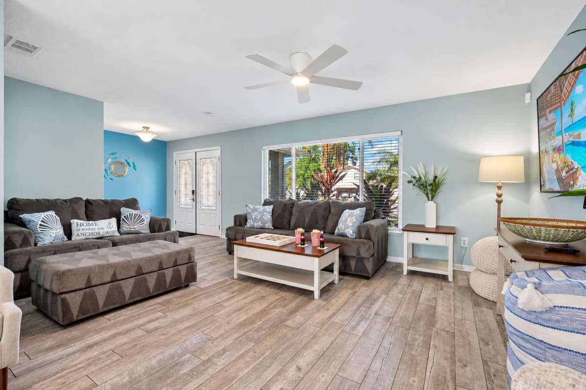 A thoughtful blend of contemporary design and homey touches creates the ideal vacation atmosphere.