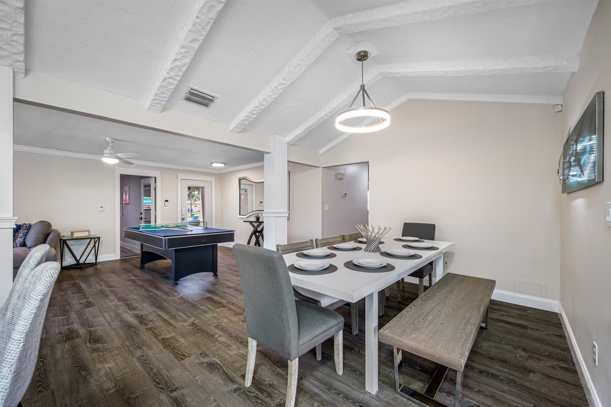 The open concept of our beautiful dining area and modern fully equipped kitchen. Cherish wonderful memories with family and friends while on vacation. If you like this minimalist setup, don't hesitate to send us a message now!