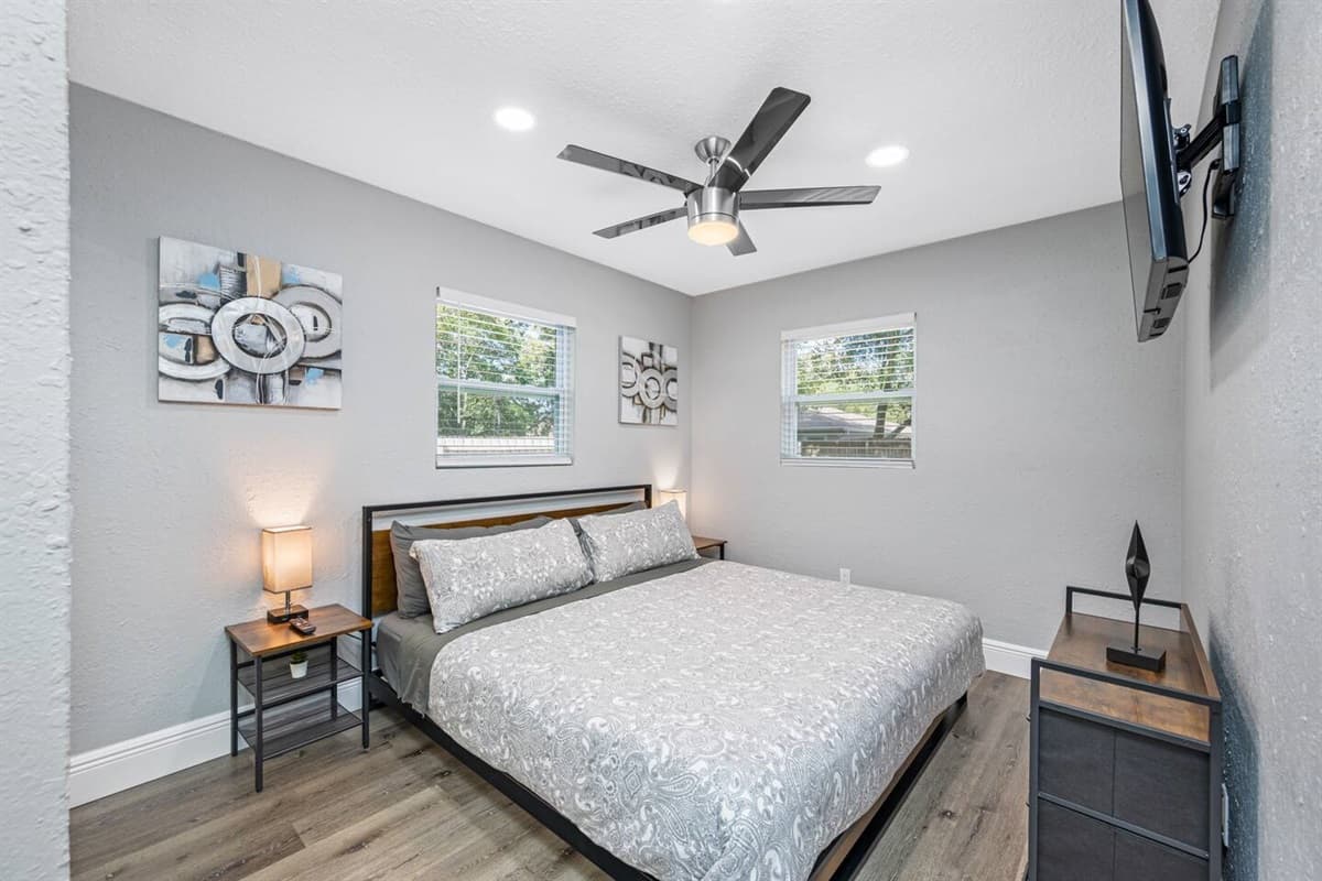 Have an amazing sleep in our elegant bedroom with comfortable king size bed