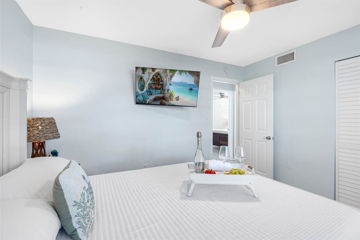 The room also includes a spacious closet, providing ample storage for personal belongings.