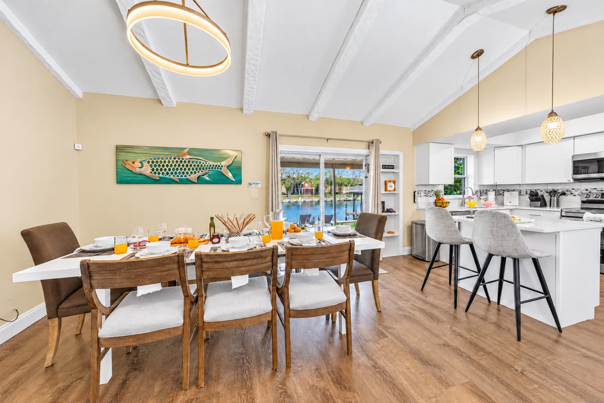 Spacious dining room perfect for shared meals, celebrations, and game nights.
