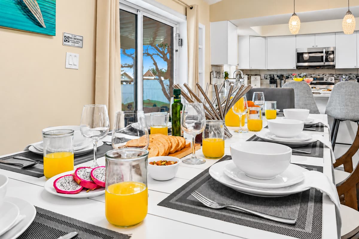 Gather around the dining table for memorable meals with seating for the whole group.