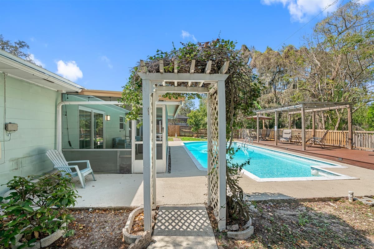 The pool area is the perfect place to escape the stresses of daily life, relax, and recharge.