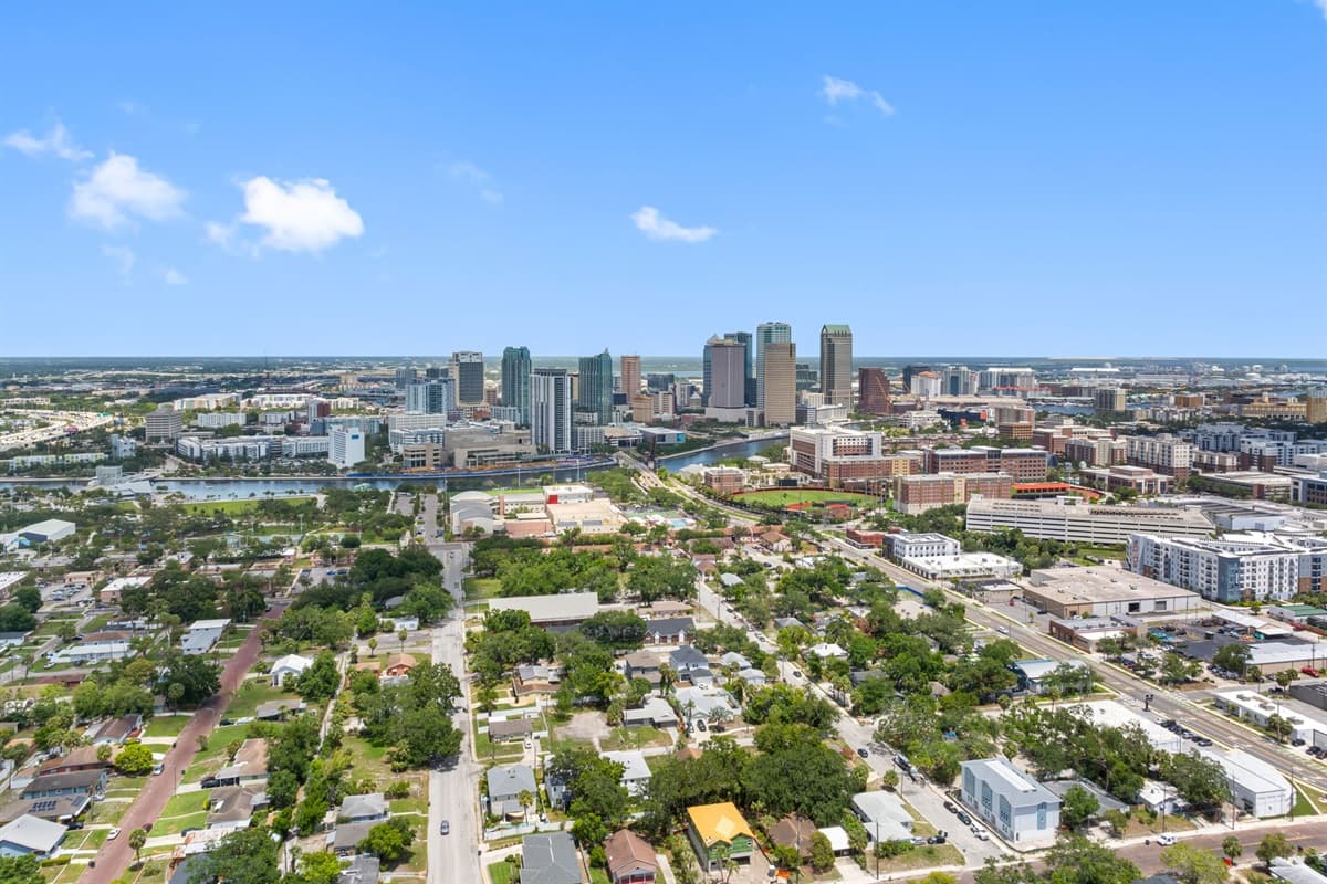 Aerial view of the neighborhood