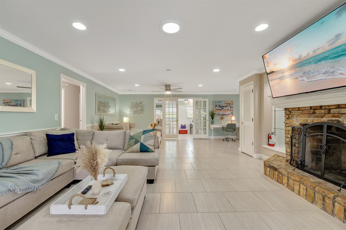 Step into luxury and comfort in our expansive living room.