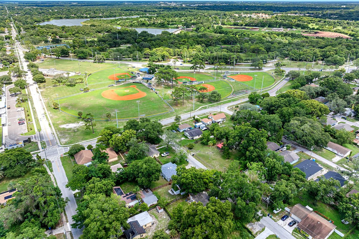 Aerial view of the neighborhood