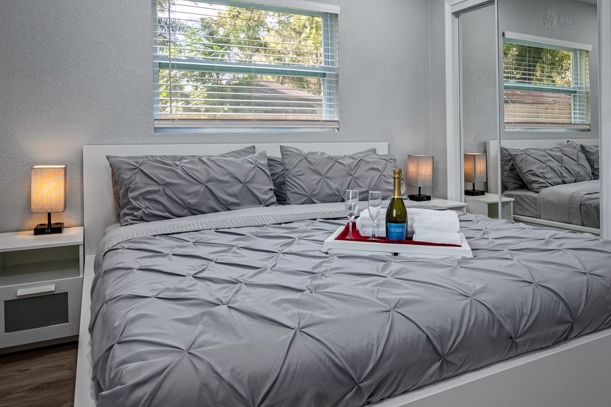 Have your own space during this trip! This room has a king-size bed, full length mirror closet, and its own TV. If you like what you see so far, send us a message as soon as possible!
