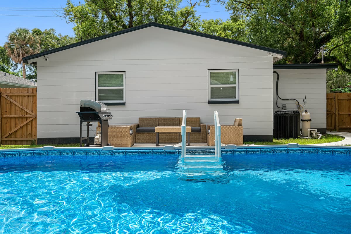Relax and enjoy your stay while swimming in this stunning heated pool with family and friends! Please send us a message if you have any questions!