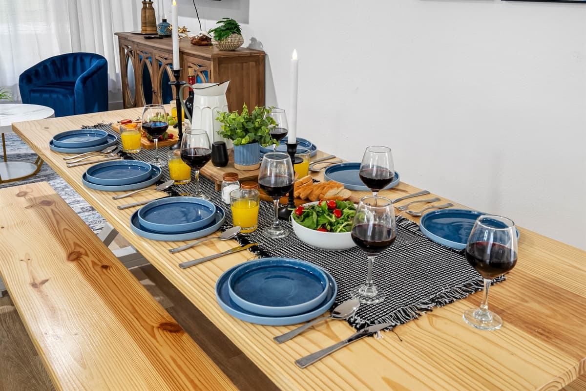 Gather ‘round the farmhouse-style table for family meals, game nights, or celebratory dinners.