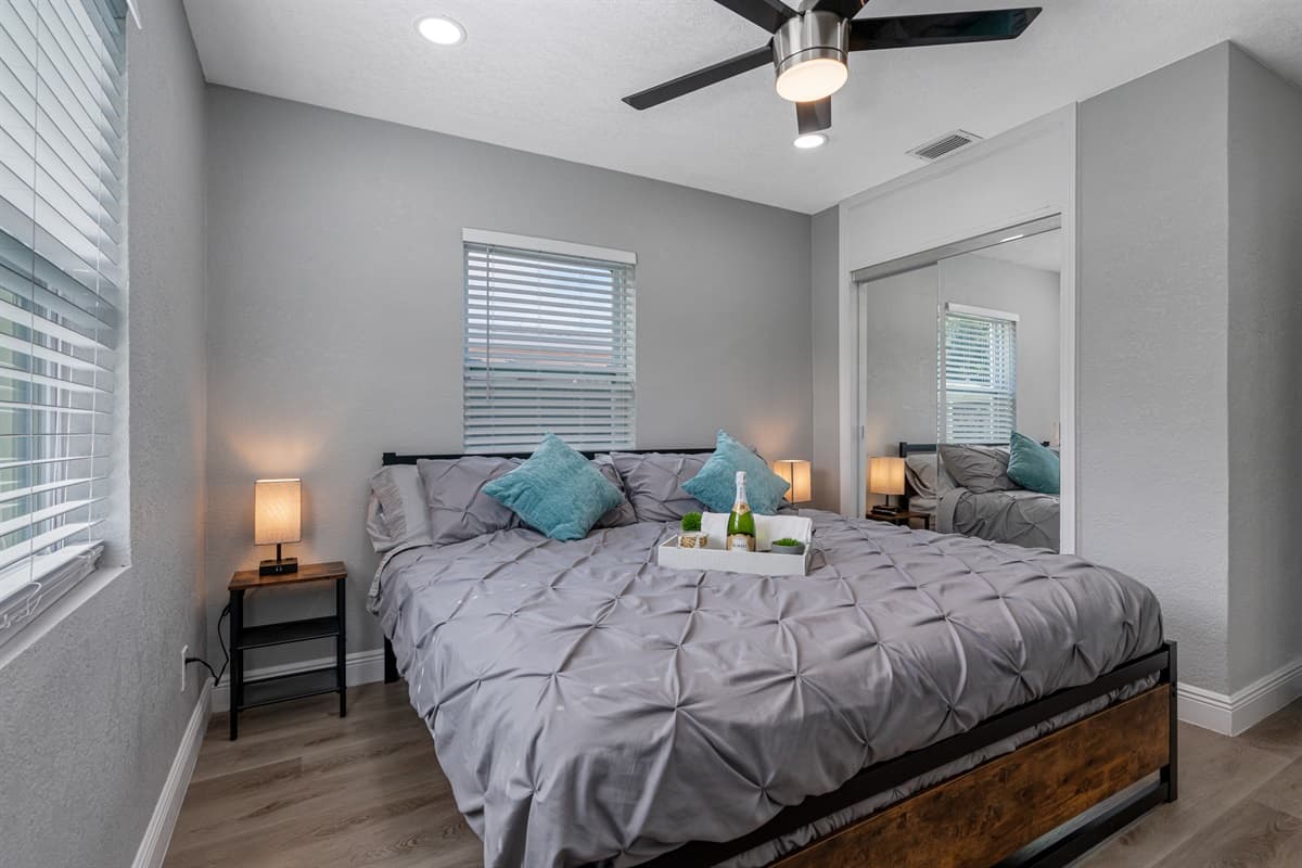 Who wouldn't want a comfortable room to rest in after a long day swimming?The beautiful room has a king-size bed, cabinets, closet, and its own TV. If you like what you see so far, send us a message as soon as possible!