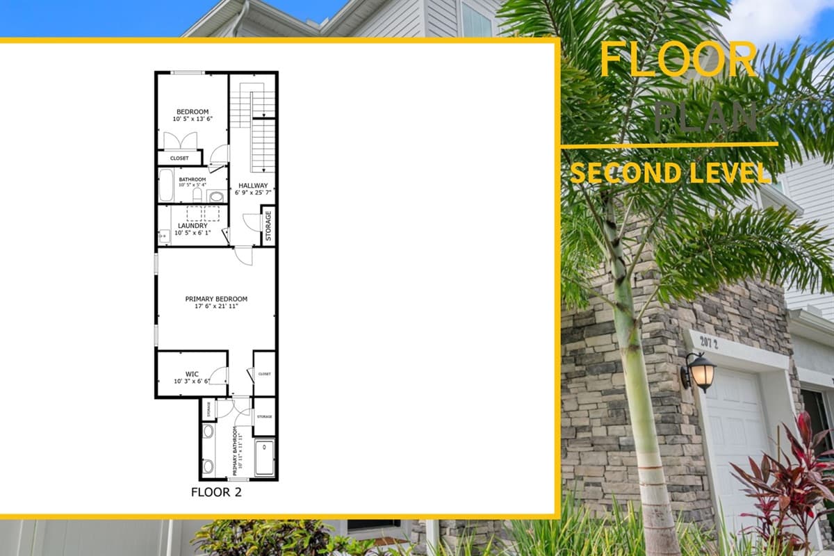 Floor #2: Includes the master bedroom with a bathroom suite, a laundry room, and a second bedroom with an additional bathroom, all designed for convenience and comfort.