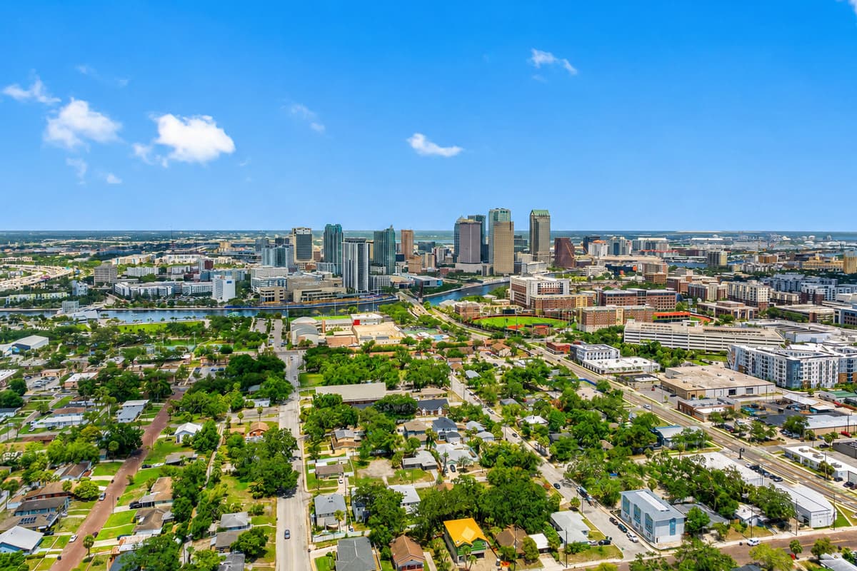 Aerial view of the neighborhood