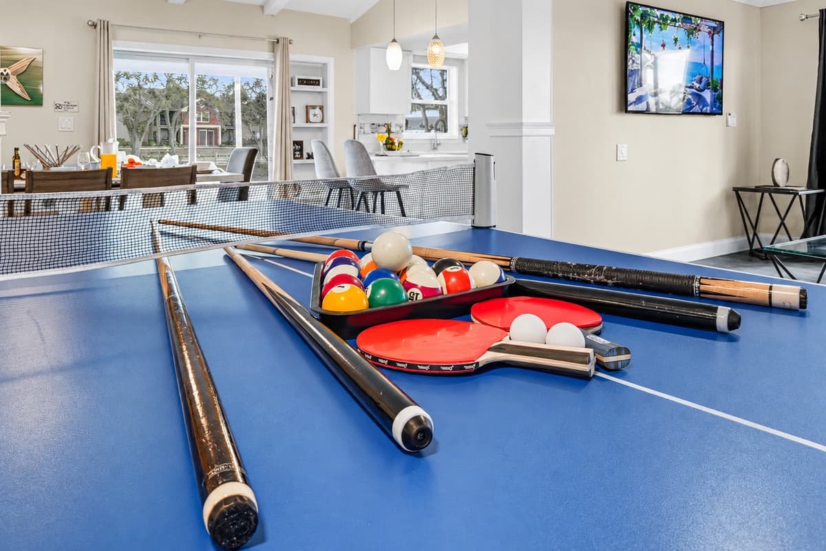 Rack 'em up! Enjoy a game of billiards in this fun-filled entertainment space.