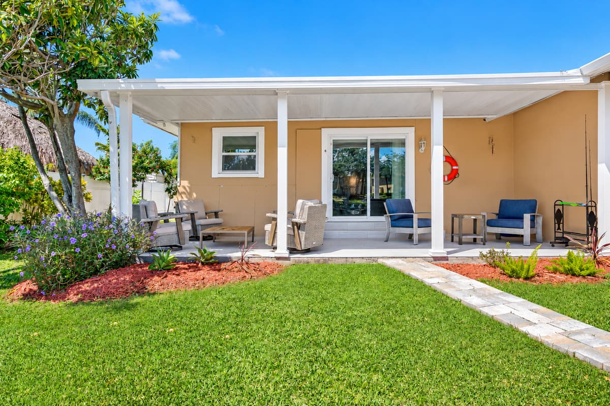 Our beautiful backyard area you'd love to hang out on during your stay. Have the best time during your stay with us! Bring your family and friends. Book now!