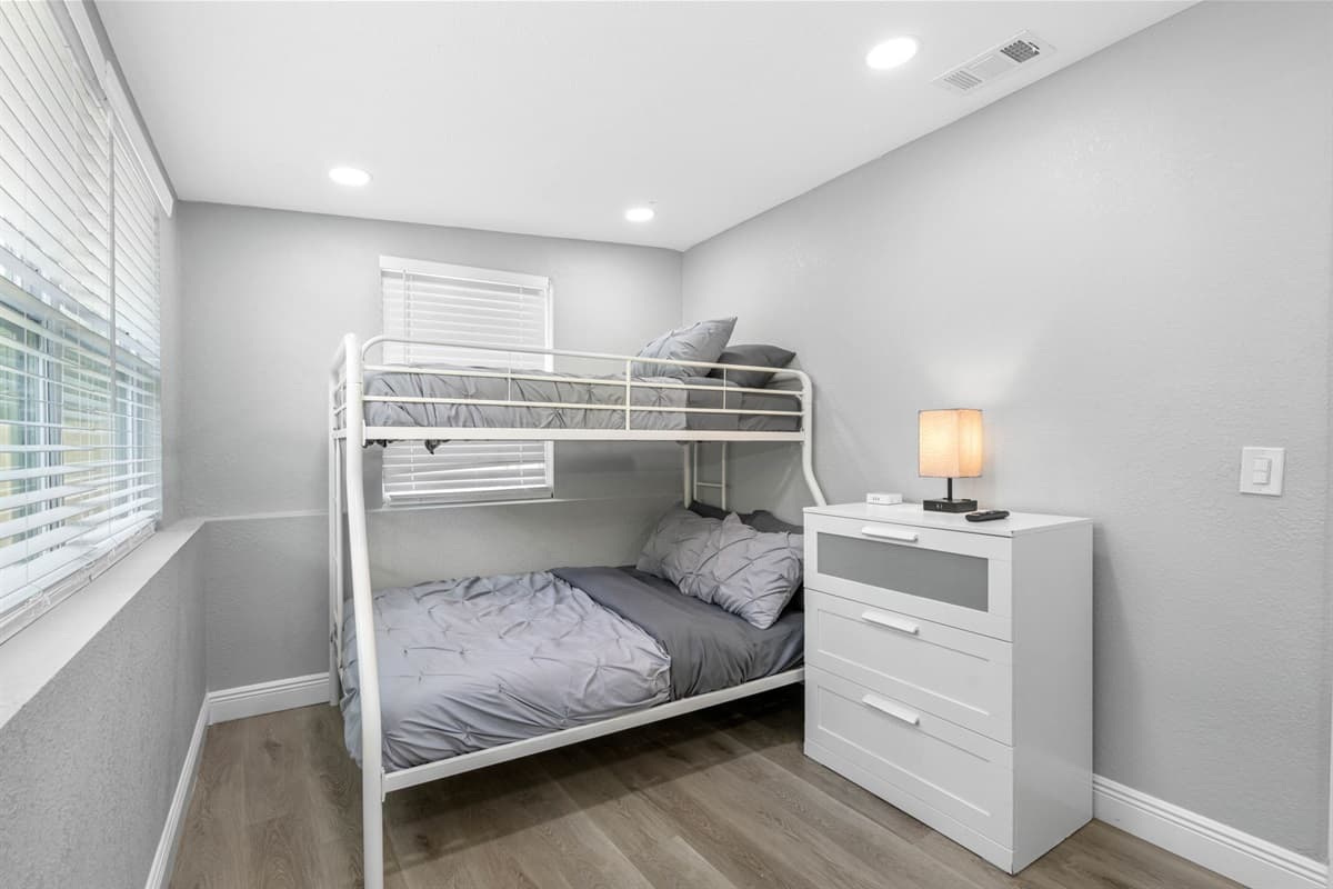 The sturdy, stylish bunk bed offers a cozy retreat for sleepovers, bedtime stories, and playful dreams.