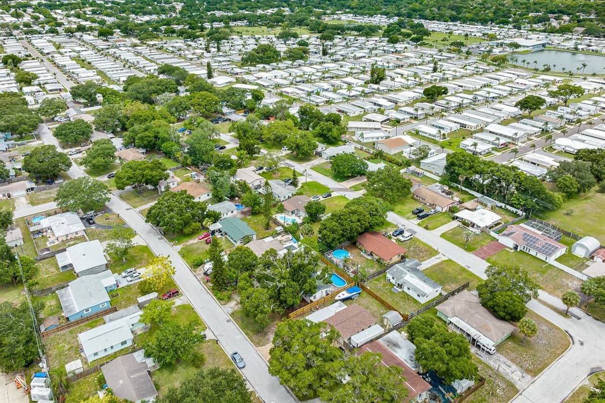 Aerial top view of our stunning and peaceful neighborhood where you are safe!