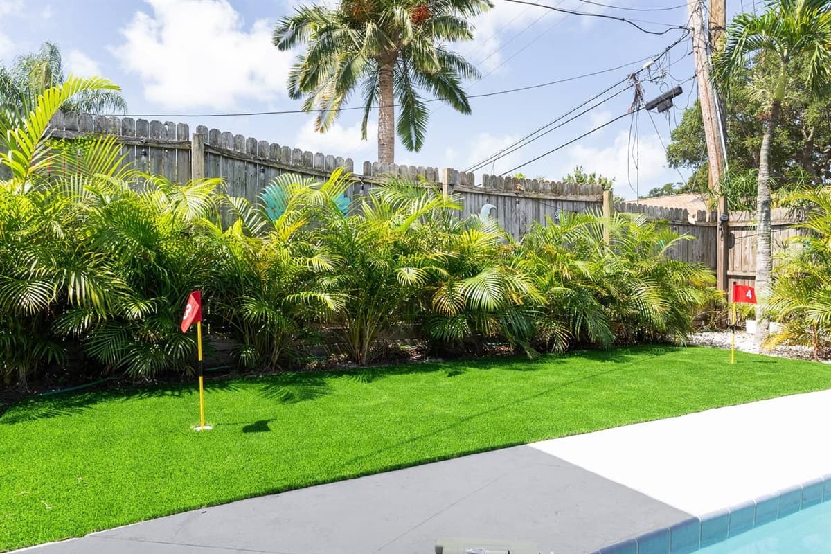 Embark on a playful journey in our backyard mini golf haven, where fun and excitement await every member of your group.