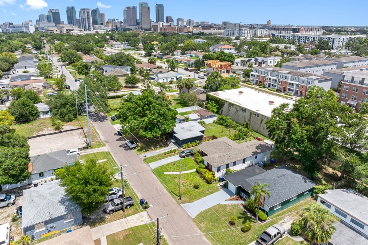 Aerial view of the neighborhood