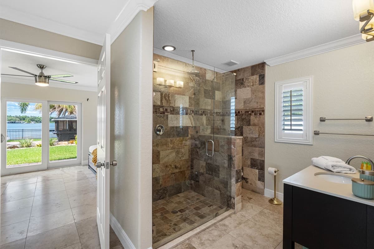 Conveniently located near the common living areas and guest bedrooms